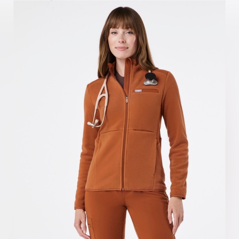 Figs Women's Jacket in Rust Orange